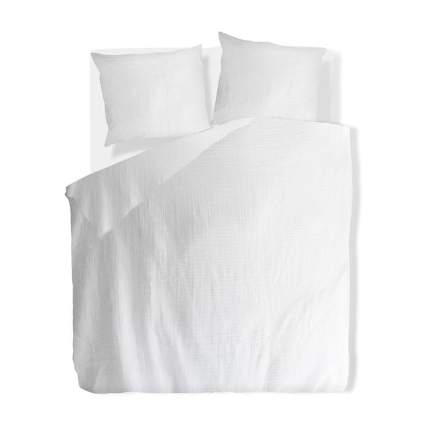 Balta divguļamā muslīna gultas veļa 200x200 cm Plain Muslin – Butter Kings-image-2