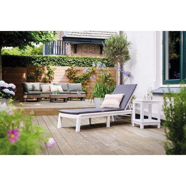 Gaiši pelēks plastmasas regulējams/saliekams dārza zvilnis Atlas – Keter-image-1