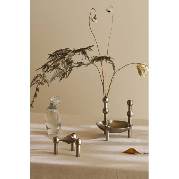 Matētas sudraba krāsas metāla vāze (augstums 10 cm) Nagel – STOFF Nagel-image-4