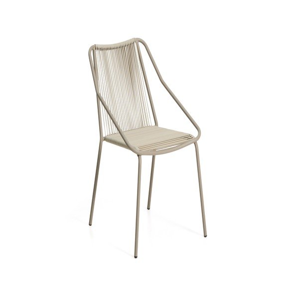 Krēmkrāsas/pelēkbrūns dārza krēsls Zivia – Kave Home-image-3