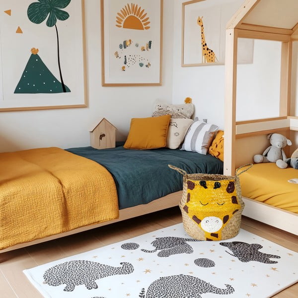 Dzeltens/dabīga toņa bērnu rotaļlietu grozs no jūraszāles ø 30x28 cm Giraffe – Compactor-image-1