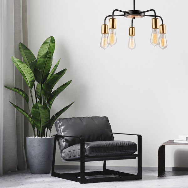Melna piekaramā lampa ar metāla abažūru ø 45 cm Erica – LAMKUR-image-1