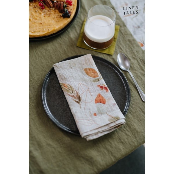 Olīvzaļš lina virtuves dvielis Linen Tales, 65 x 45 cm-image-1