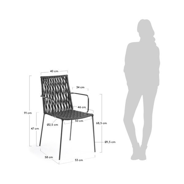 4 tumši pelēku krēslu komplekts La Forma Bettie-image-3