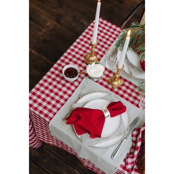Lina galdauts 140x250 cm Red Gingham – Linen Tales-image-1