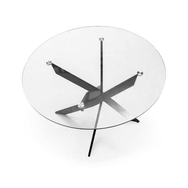 Apaļš ēdamgalds ar stikla galda virsmu 120x120 cm Ruth – Marckeric-image-4