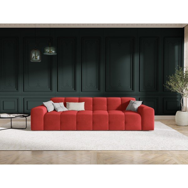 Sarkans samta dīvāns 255 cm Kendal – Micadoni Home-image-1