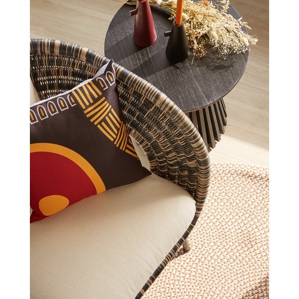 Bēšs paklājs no pārstrādāta plastmasas Kave Home Rodhe, ø 150 cm-image-1