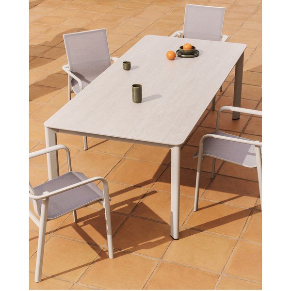 Dārza ēdamgalds ar akmens galda virsmu 100x220 cm Anafi – Kave Home-image-2