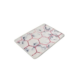 Balts/pelēks vannas istabas paklājs 60x40 cm Honeycomb – Foutastic
