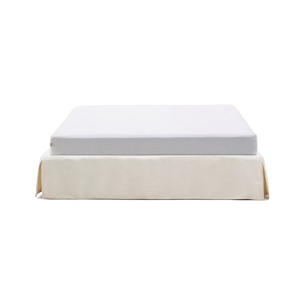 Balta polsterēta divvietīga gulta bez galvgaļa 160x200 cm Jaira – Kave Home-image-4