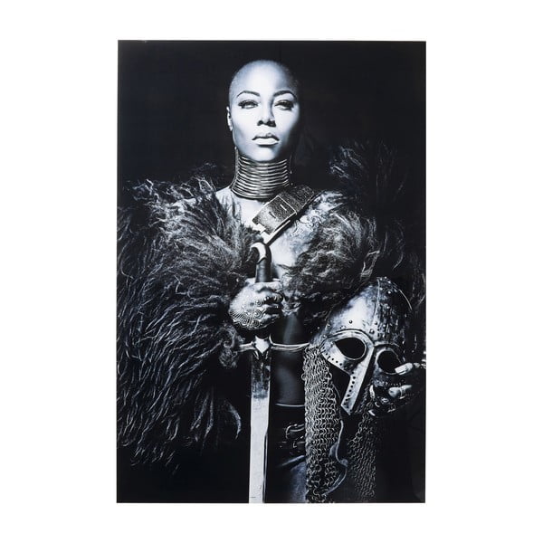 Melnbalta glazēta glezna Kare Design Lady Knight, 150 x 100 cm
