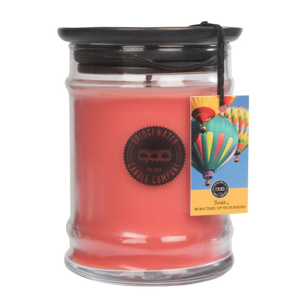 Bridgewater Candle Company Soar svece stikla kastītē ar ziedu aromātu, degšanas laiks 65-85 stundas.
