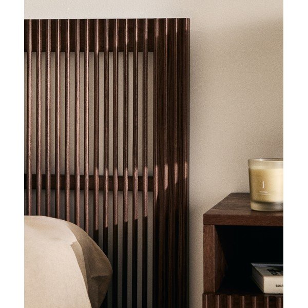 Tumša dabīga toņa oša masīvkoka gultas galvgalis 175x70 cm Beyla – Kave Home-image-1