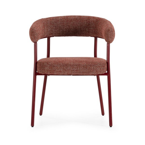 Terakotas oranži polsterēti ēdamistabas krēsli ar roku balstiem (2 gab.) Yuri – MOME-image-4