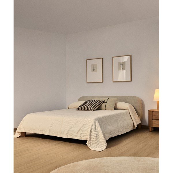 Krēmkrāsas gultas pārklājs 240x260 cm Raylo – Kave Home-image-1