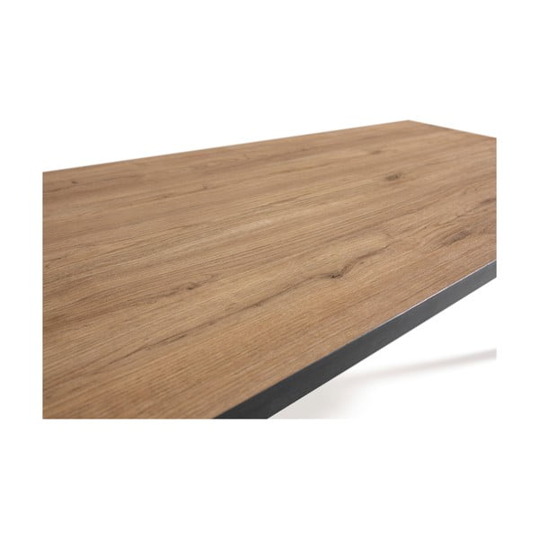 Melns/dabīga toņa žurnālgaldiņš ar ozolkoka imitācijas galda virsmu 60x120 cm Sindi – Marckeric-image-4