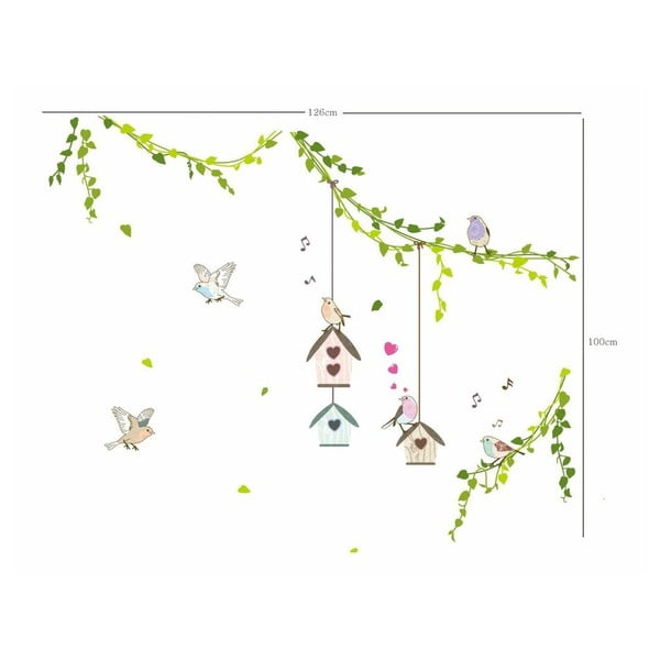 Sienas uzlīmju komplekts Ambiance Birds cages in the Forest-image-1