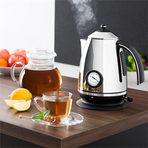 Sudraba elektriskā tējkanna Klarstein Aquavita Chalet-image-1