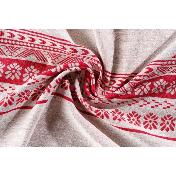 Sarkans/bēšs aizkars 140x255 cm Doina – Mendola Fabrics-image-1