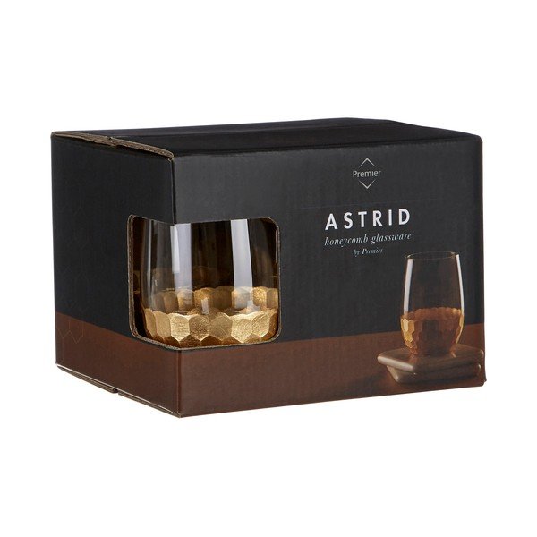 4 glāžu komplekts ar zelta detaļām Premier Housewares Astrid, 240 ml-image-4
