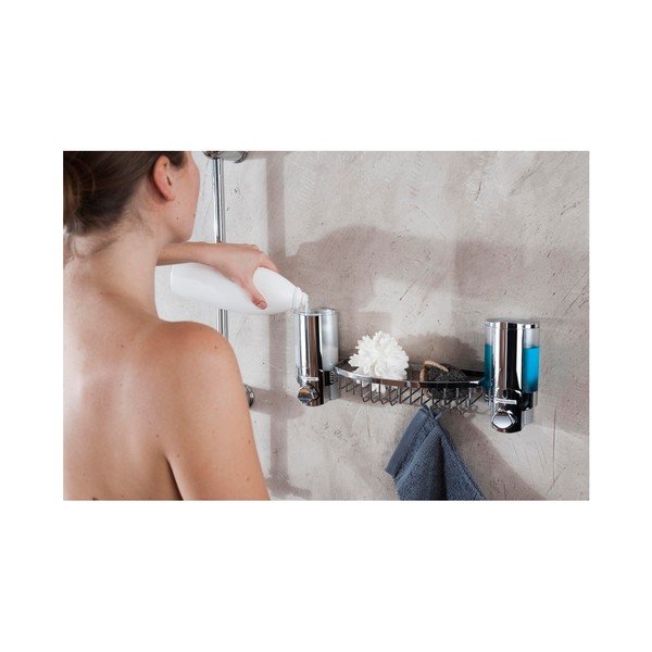 Sienas dubultā ziepju dozators ar dušas plauktu kompaktdators-image-1