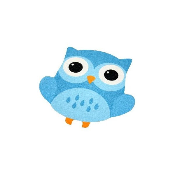 Bērnu zils paklājs Zala Living Owl, 66 x 66 cm