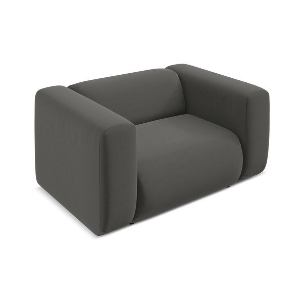 Pelēks samta atpūtas krēsls Ekahi – Makamii-image-3