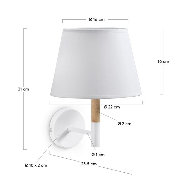 Balta sienas lampa Kave Home Moskov-image-2