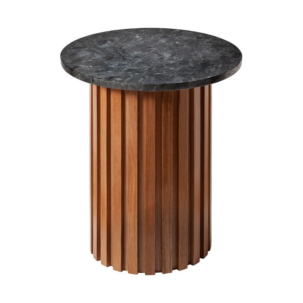 Melna granīta galds ar ozolkoka pamatni RGE Moon, ⌀ 50 cm