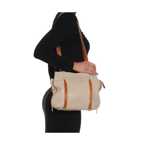 Ādas rokassoma Anna Luchini 2139 Beige-image-4