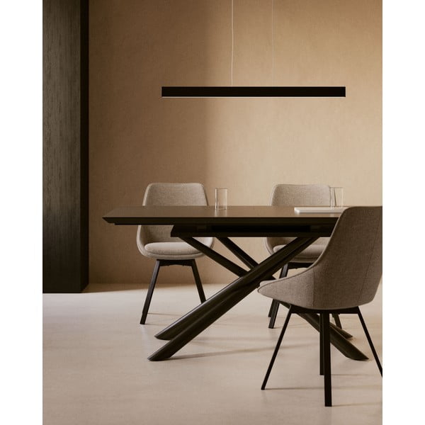 Matēti melna LED griestu lampa 5.5x101 cm Boadella – Kave Home-image-1