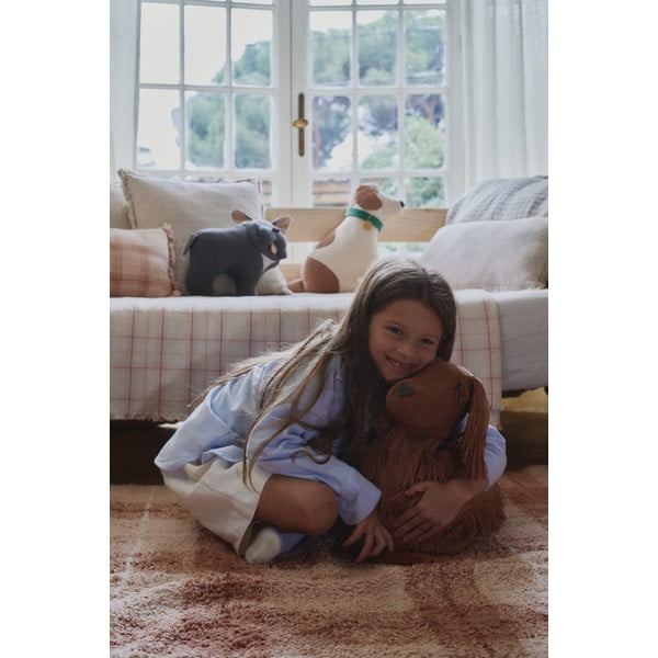 Gaiši rozā mazgājams/ar rokām darināts kokvilnas paklājs 140x190 cm Tartan Rose – Lorena Canals-image-3