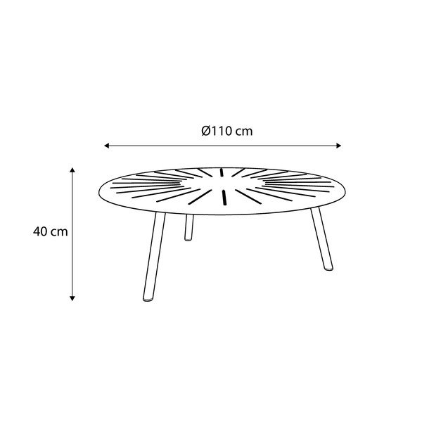 Alumīnija apaļš dārza kafijas galdiņš ø 110 cm Fleole – Ezeis-image-3