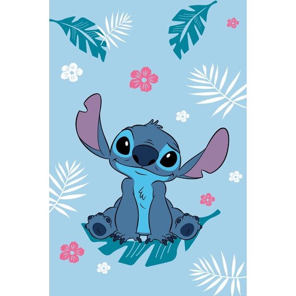 Zila flīsa bērnu sega 100x150 cm Lilo a Stitch "Blue" – Jerry Fabrics