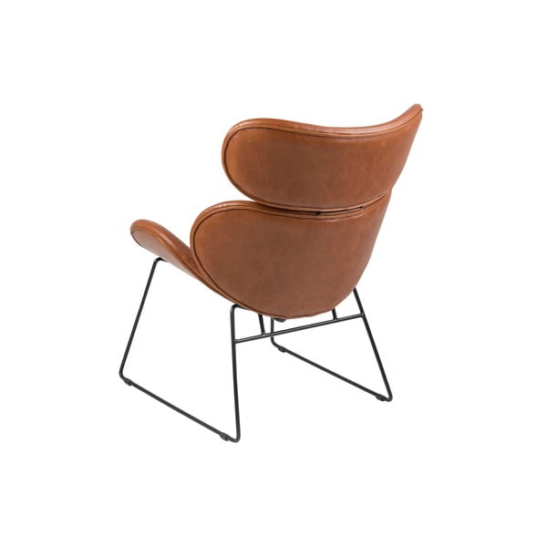 Brūns mākslīgās ādas krēsls ar melnām kājām Actona Cazar-image-2