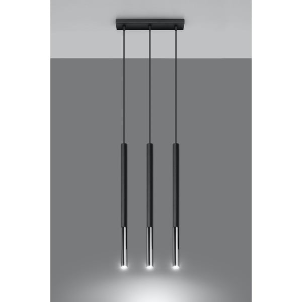 Melna griestu lampa ar sudraba krāsas dekoru Sollux Asarot-image-3