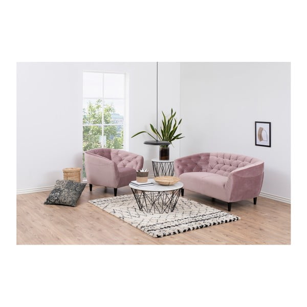 Rozā samta atpūtas krēsls Actona Ria-image-1