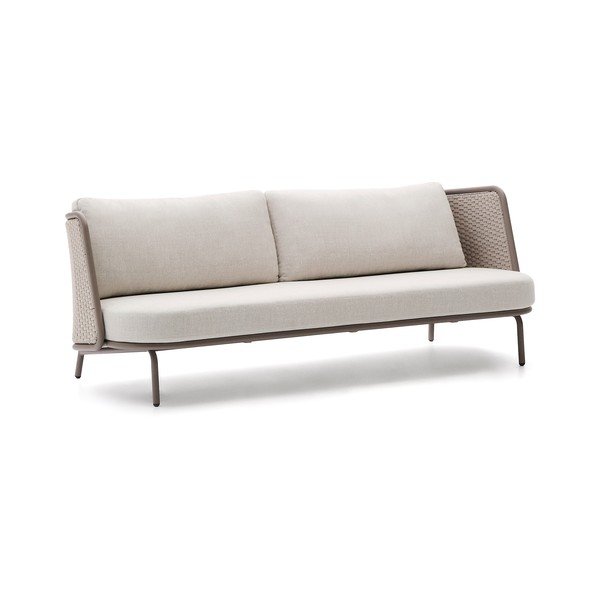 Bēšs/pelēkbrūns polsterēts dārza dīvāns Sedalis – Kave Home-image-4