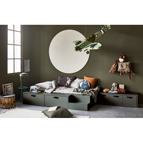 Zaļš/pelēks priedes masīvkoka bērnu skapītis 120x36 cm Stage – vtwonen-image-1