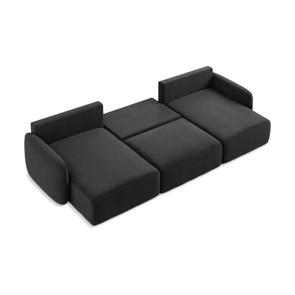 Melns salokāms/ar uzglabāšanas vietu stūra dīvāns Kalena – Makamii-image-4