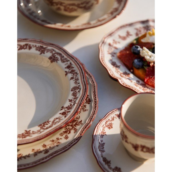 Bordo/ziloņkaula krāsas servēšanas porcelāna šķīvis Cyril – S|P Collection-image-2