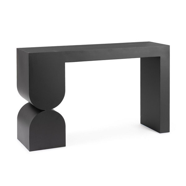Melns konsoles galds ar stikla galda virsmu 32x120 cm Archie – Bizzotto