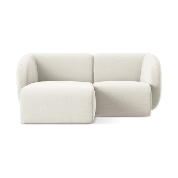 Bēšs samta stūra dīvāns (ar kreiso stūri/ar zvilni) Lani – Makamii