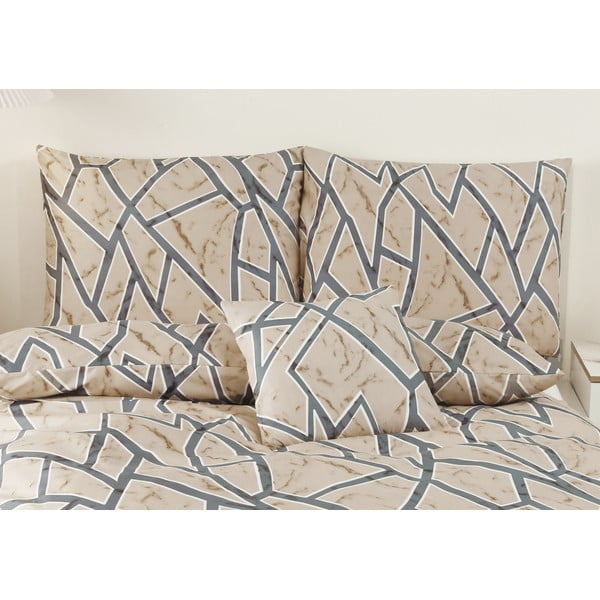 Gaiši brūna vienguļamā sešdaļīga gultas veļa no mikrosatīna 140x200 cm Marco – My House-image-3