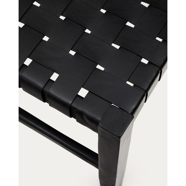 Melns ādas sols Calixta – Kave Home-image-3