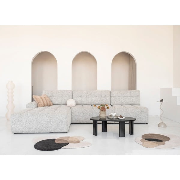 Bēšs salokāms modulārais stūra dīvāns ar uzglabāšanas vietu (ar kreiso stūri) Lulu – Miuform-image-1