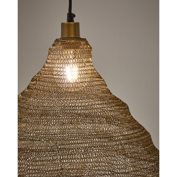 Zelta krāsas piekaramā lampa ar metāla abažūru ø 48,5 cm Sarraco – Kave Home-image-1