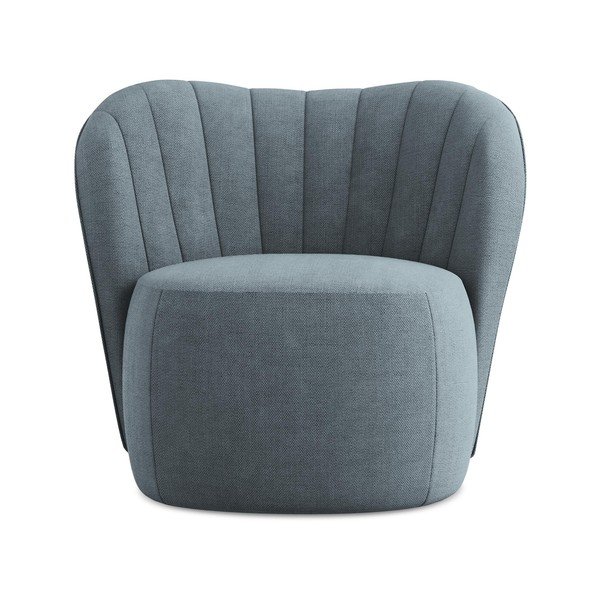 Zils atpūtas krēsls no šenila auduma Keloa – Makamii-image-1