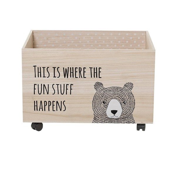 Koka uzglabāšanas kaste uz riteņiem bērniem Kesa – Bloomingville Mini-image-1